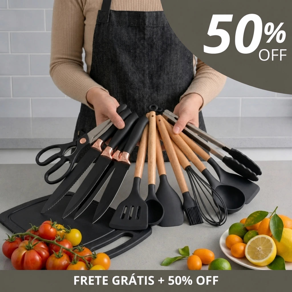 Conjunto de Utensílios ChefMaster™ 19 Peças - Tudo o que você precisa