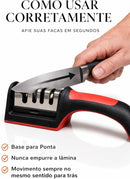Afiador de Facas 3 Em 1 Profissional